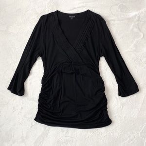 A Pea In The Pod, Crossover with tucks maternity blouse, size L